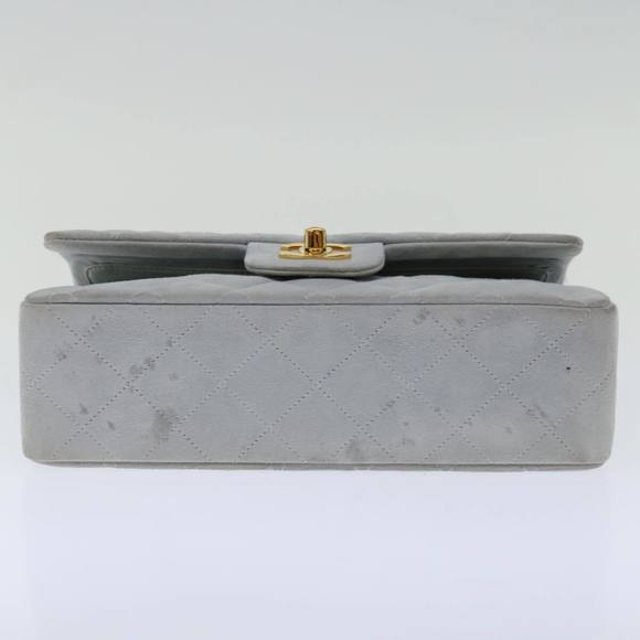 CHANEL Matelasse Chain Shoulder Bag Suede Light Blue CC Auth 69060A - Picture 5 of 16